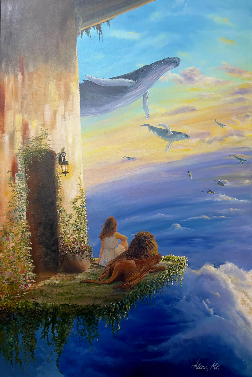 Chasing the Dawn - acrylic painting - original