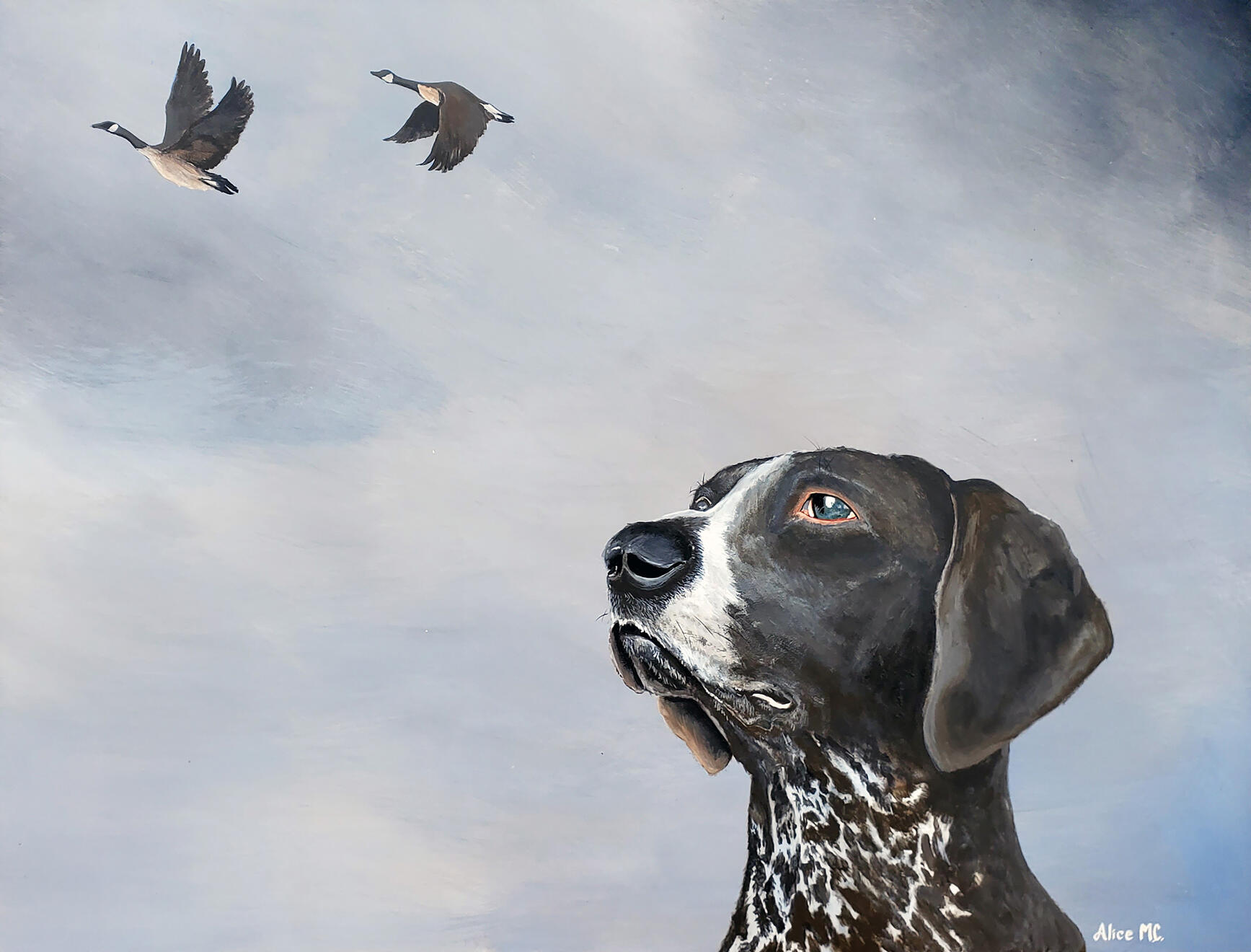 longing sky acrylic painting