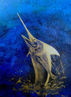 Gold-Marlin Acrylics on Canvas 24x18" Framed - ready to hang $530 - inquire